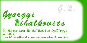 gyorgyi mihalkovits business card